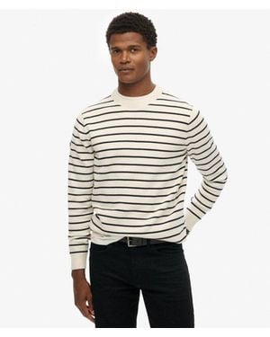 Superdry Homme The Merchant Store-Pull Marin Rayé Taille - Gris