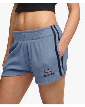 Superdry & Co Athletic Essentials Waffle Retro Shorts - Blue