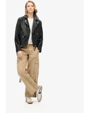 Superdry & Co Vintage Low Rise Elastic Cargo Trousers - White
