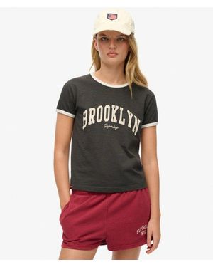 Superdry & Co Slim Fit Athletic Essential Ringer Fitted T Shirt - Red