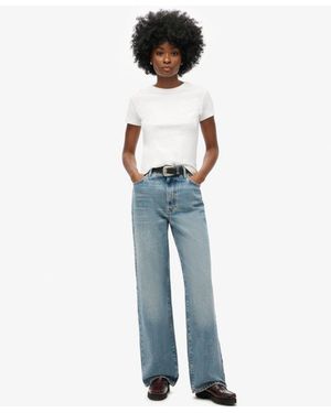 Superdry Organic Cotton Wide Leg Jeans - Blue