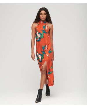 Superdry & Co High Neck Maxi Dress - Red