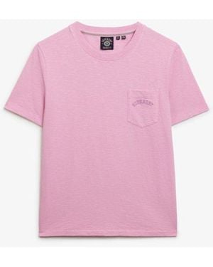 Superdry & Co Essential Logo Garment Dye Pocket T-shirt - Pink