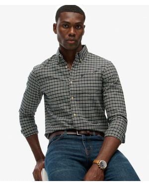 Superdry & Co Premium Check Oxford Shirt - Gray