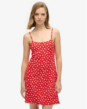 Superdry Printed Cami Jersey Mini Dress - Red