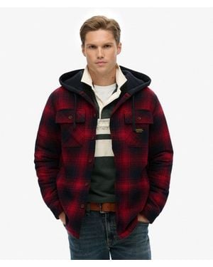 Superdry Surplus Hooded Check Shirt - Red