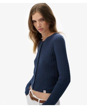 Superdry & Co Micro Cable Cardigan - Blue