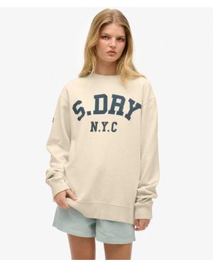 Superdry & Co Athletic Essentials Slouchy Sweatshirt - Natural