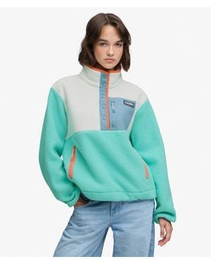 Superdry & Co Colour Block Fleece Pullover - Green
