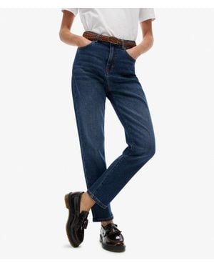Superdry & Co Organic Cotton High Rise Mom Jeans - Blue