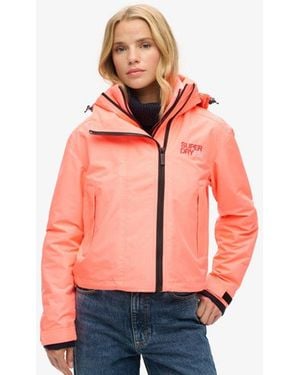 Superdry Hooded Embroidered Sd Windbreaker Jacket - Orange