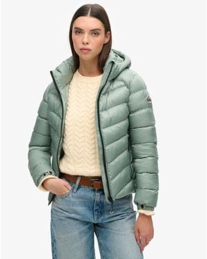 Superdry & Co Slim Fit Quilted Hooded Fuji Light Padded Jacket - Green