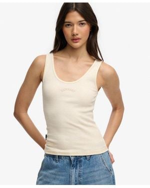 Superdry & Co Essential Logo Scoop Vest - White