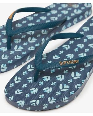 Superdry & Co All Over Print Flip Flops - Blue