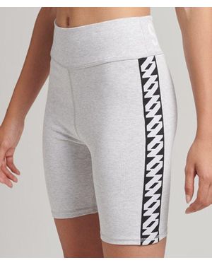 Superdry & Co Elastic Logo Cycle Shorts - White