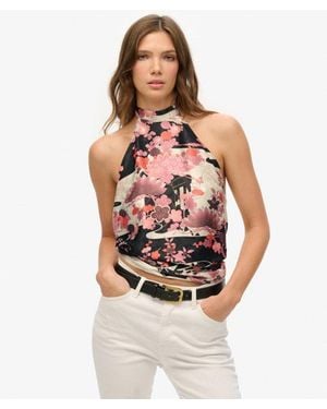 Superdry & Co Jacquard Halter Top - Pink