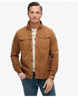 Superdry The Merchant Store - Herringbone Overshirt - Brown