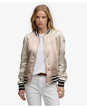 Superdry Suikajan Embroidered Bomber Jacket - Natural