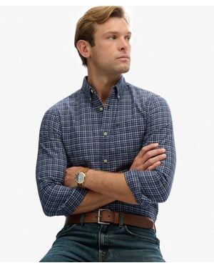 Superdry & Co Premium Check Oxford Shirt - Blue