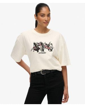 Superdry & Co Night Garden Oversized T-shirt - White