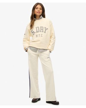 Superdry & Co Athletic Essentials Slouchy Crew Sweatshirt - Natural