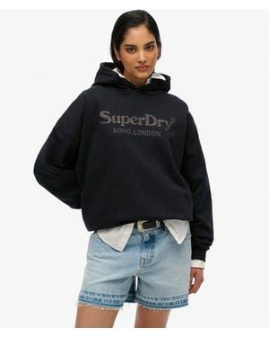 Superdry Venue Metallic Relaxed Hoodie - Black