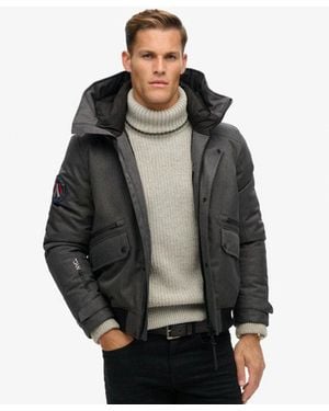 Superdry City Tweed Padded Bomber Jacket - Gray