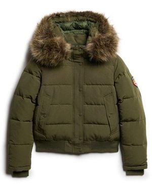 Superdry Everest Hooded Bomber Jacket - Green