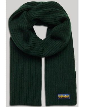 Superdry & Co Wool Blend Radar Scarf - Green