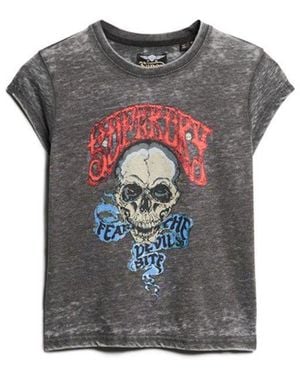 Superdry Biker Rock Graphic T-shirt - Grey