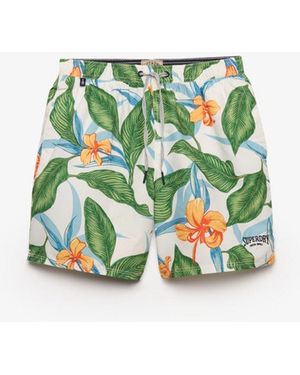 Superdry & Co Hawaiian Print 16-inch Swim Shorts - Green