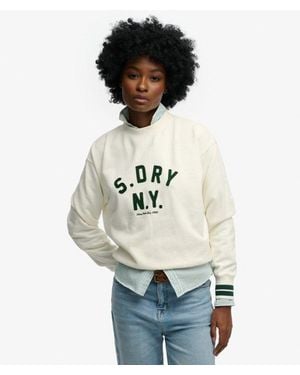 Superdry Country Club Applique Crew Sweatshirt - White