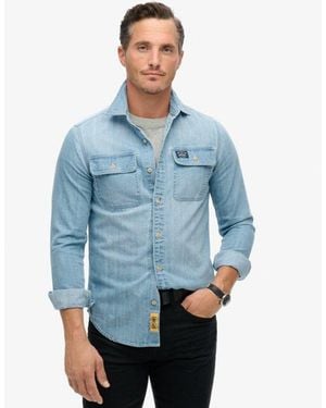Superdry Embroidered Workwear Shirt - Blue