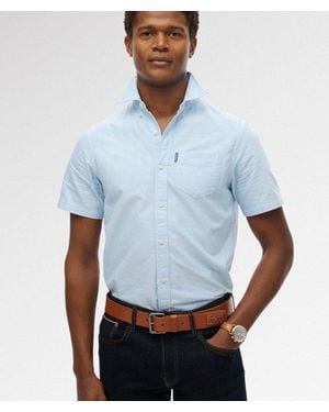 Superdry & Co Oxford Short Sleeve Shirt - Blue