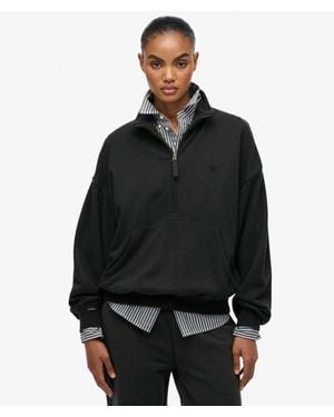 Superdry Studios Half Zip Sweatshirt - Black