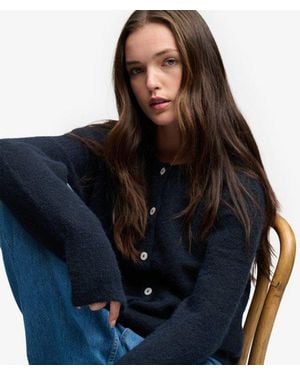 Superdry & Co Brushed Knit Vest Met Relaxed Pasvorm - Blauw