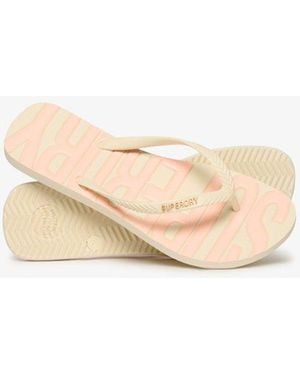 Superdry & Co Core Logo Flip Flops - Natural