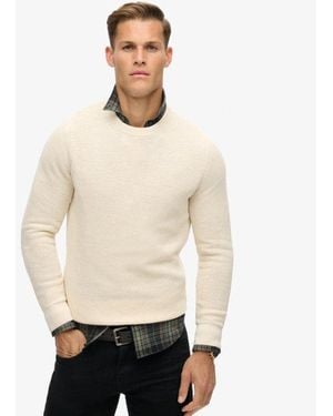Superdry & Co Classic Knitted Textured Crew Jumper - Natural