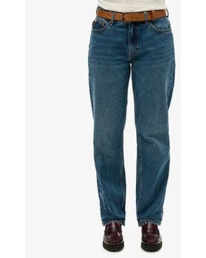 Superdry & Co Mid Rise Straight Leg Jeans - Blue