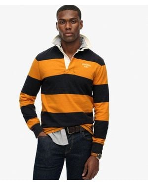 Superdry Vintage Athletic Stripe Rugby Top - Orange