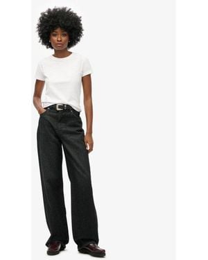 Superdry Cotton Wide Leg Jeans - White