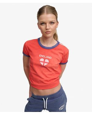 Superdry Athletic Football Stripe T-shirt - Red