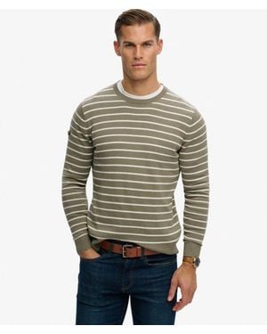 Superdry Homme The Merchant Store-Pull Marin Rayé Taille - Gris