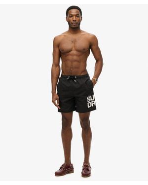 Superdry & Co Sportswear Logo 17-inch Swim Shorts - Black