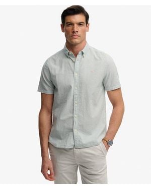 Superdry & Co Classic Seersucker Short Sleeve Shirt - Grey