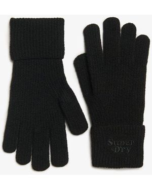 Superdry Ribbed Soft Rib Knit Gloves - Black