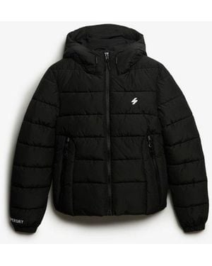 Superdry & Co Hooded Spirit Sports Puffer Jacket - Black