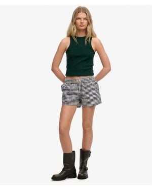 Superdry & Co Organic Cotton Stripe Elasticated Shorts - Green