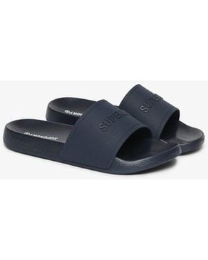 Superdry Logo Pool Sliders - Blue