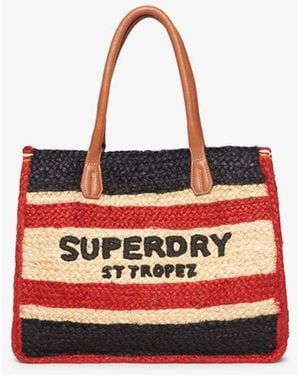 Superdry & Co Raffia Luxe Tote Bag - Red